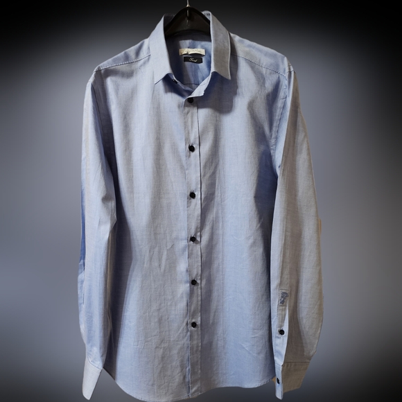 NWOT-Versace Collection Trend Sz.16½  42 Button  Down Shirt Flip Cuff   V-BL - Picture 2 of 15